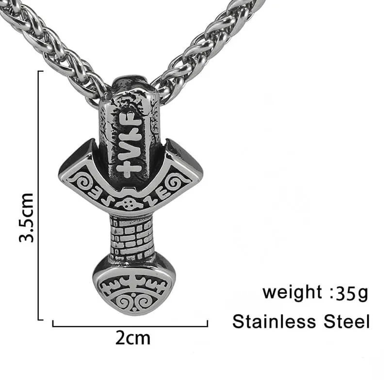 Viking Runes Weapon Stainless Steel Pendant sold by GTHIC product image thumbnail 5