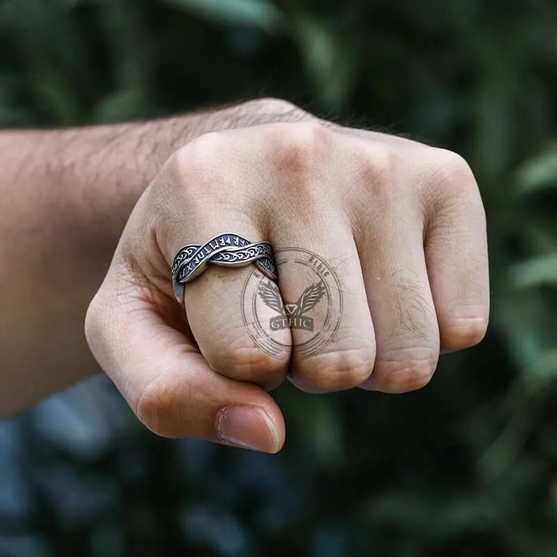 Twisted Viking Runes Stainless Steel Ring sold by GTHIC product image thumbnail 2