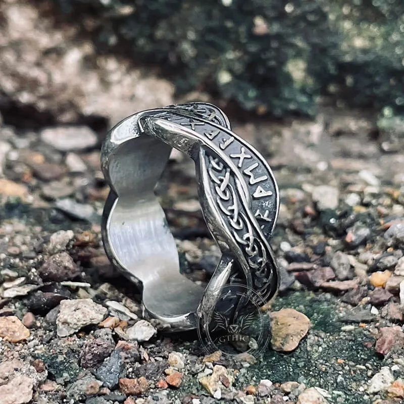 Twisted Viking Runes Stainless Steel Ring sold by GTHIC product image thumbnail 3