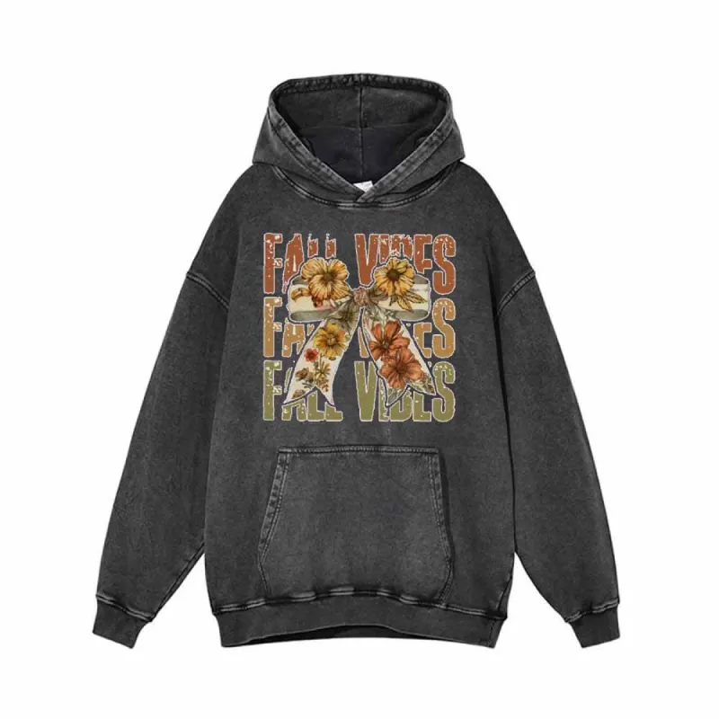 Sun Flower Bow Vintage Washed Hoodie Sweatshirt sold by GTHIC
