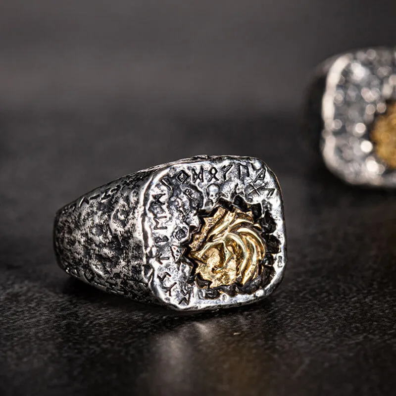 Witcher Wolf Skull Sterling Silver Viking Ring sold by GTHIC