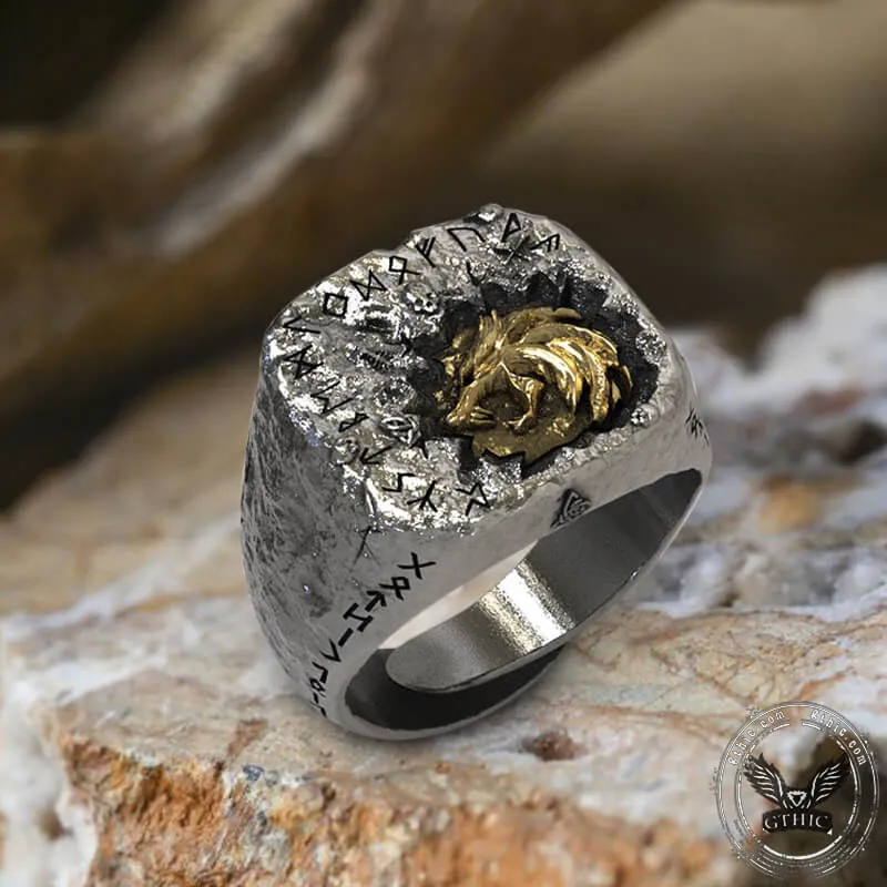 Witcher Wolf Skull Sterling Silver Viking Ring sold by GTHIC product image thumbnail 4