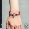Red Thor’s Hammer Valknut Stainless Steel Paracord Bracelet sold by GTHIC