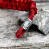 Red Thor’s Hammer Valknut Stainless Steel Paracord Bracelet sold by GTHIC