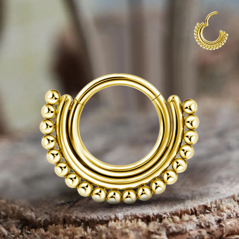 16G Beaded G23 Titanium Hinged Nose Ring sold by GTHIC product image thumbnail 4