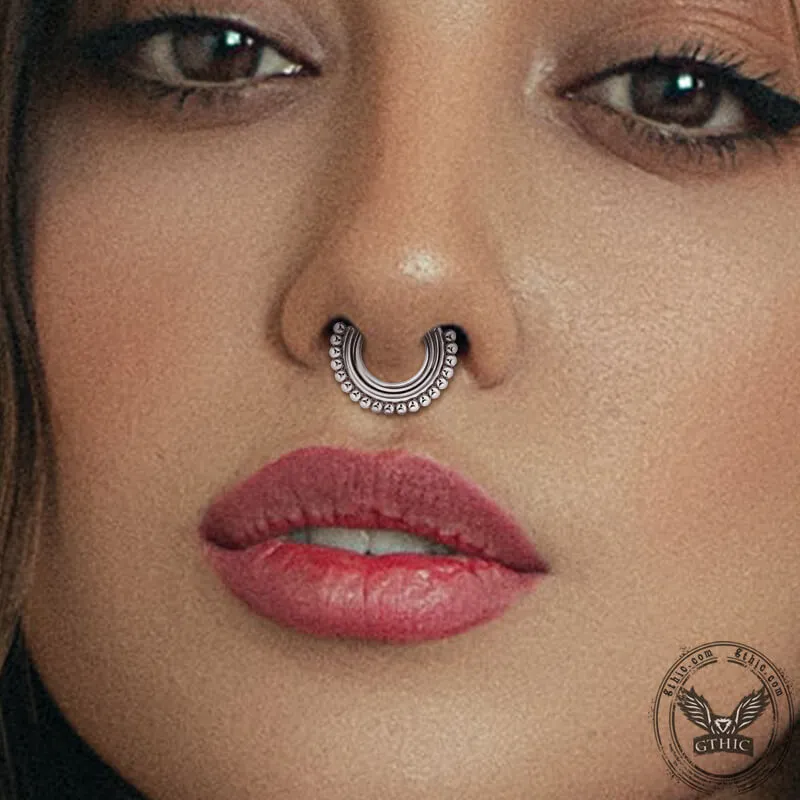 16G Beaded G23 Titanium Hinged Nose Ring sold by GTHIC product image thumbnail 3
