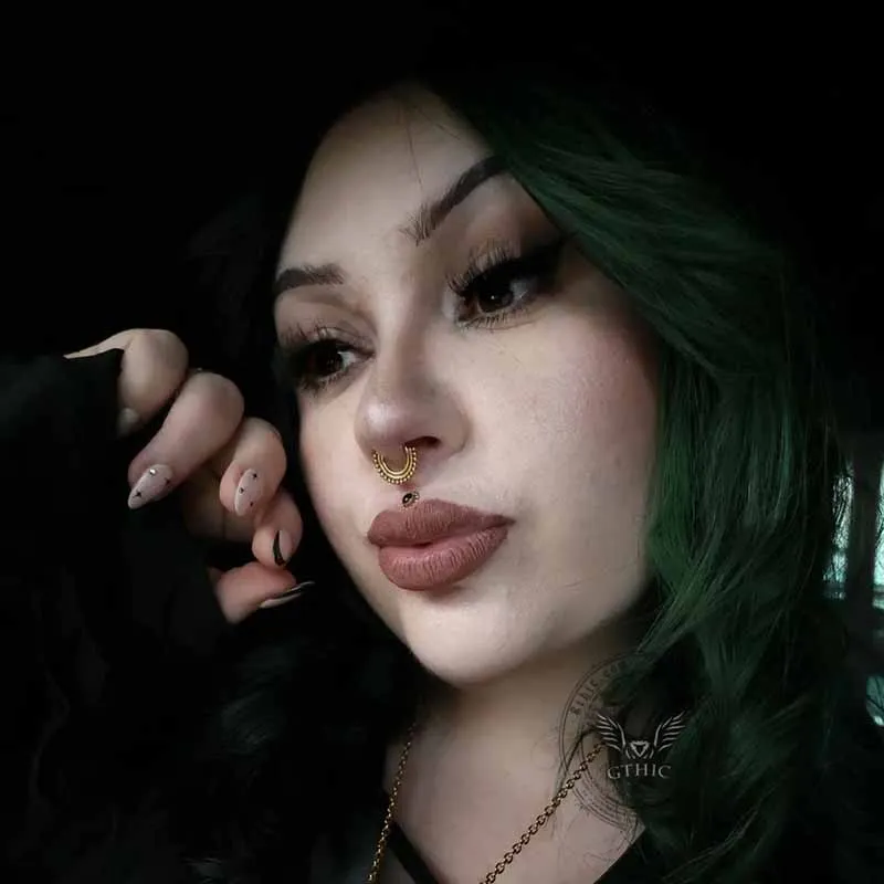 16G Beaded G23 Titanium Hinged Nose Ring sold by GTHIC product image thumbnail 2