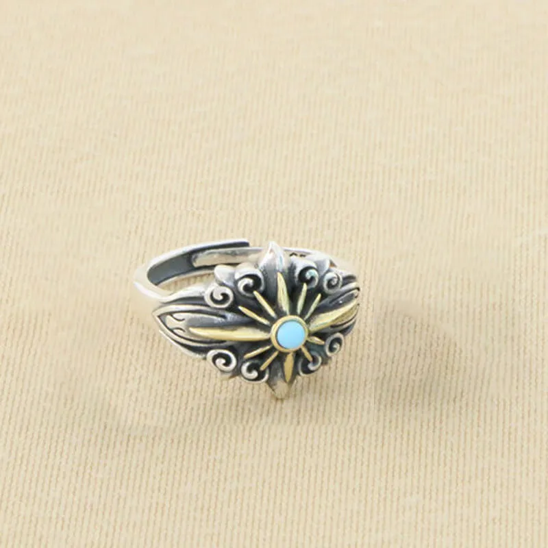 Vintage Sun Sterling Silver Adjustable Ring sold by GTHIC product image thumbnail 4