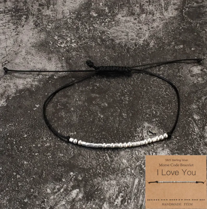 Custom Morse Code Sterling Silver Bracelet sold by GTHIC