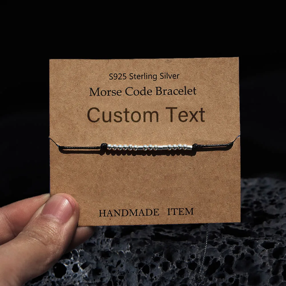 Custom Morse Code Sterling Silver Bracelet sold by GTHIC product image thumbnail 4