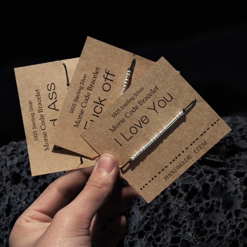 Custom Morse Code Sterling Silver Bracelet sold by GTHIC product image thumbnail 2