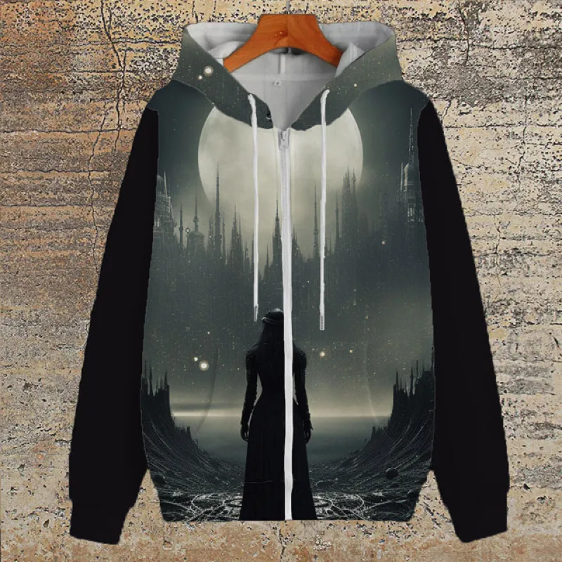 Gothic Female Warrior Polyester Hoodie Coat sold by GTHIC