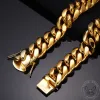Golden Heavy Cuban Link Chain Stainless Steel Necklace sold by GTHIC