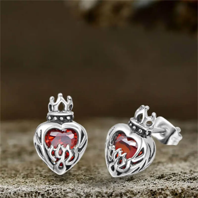 Crown Gem Stainless Steel Gothic Stud Earrings sold by GTHIC
