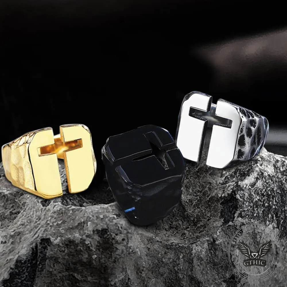 Hollow Cross Stainless Steel Ring sold by GTHIC product image thumbnail 2