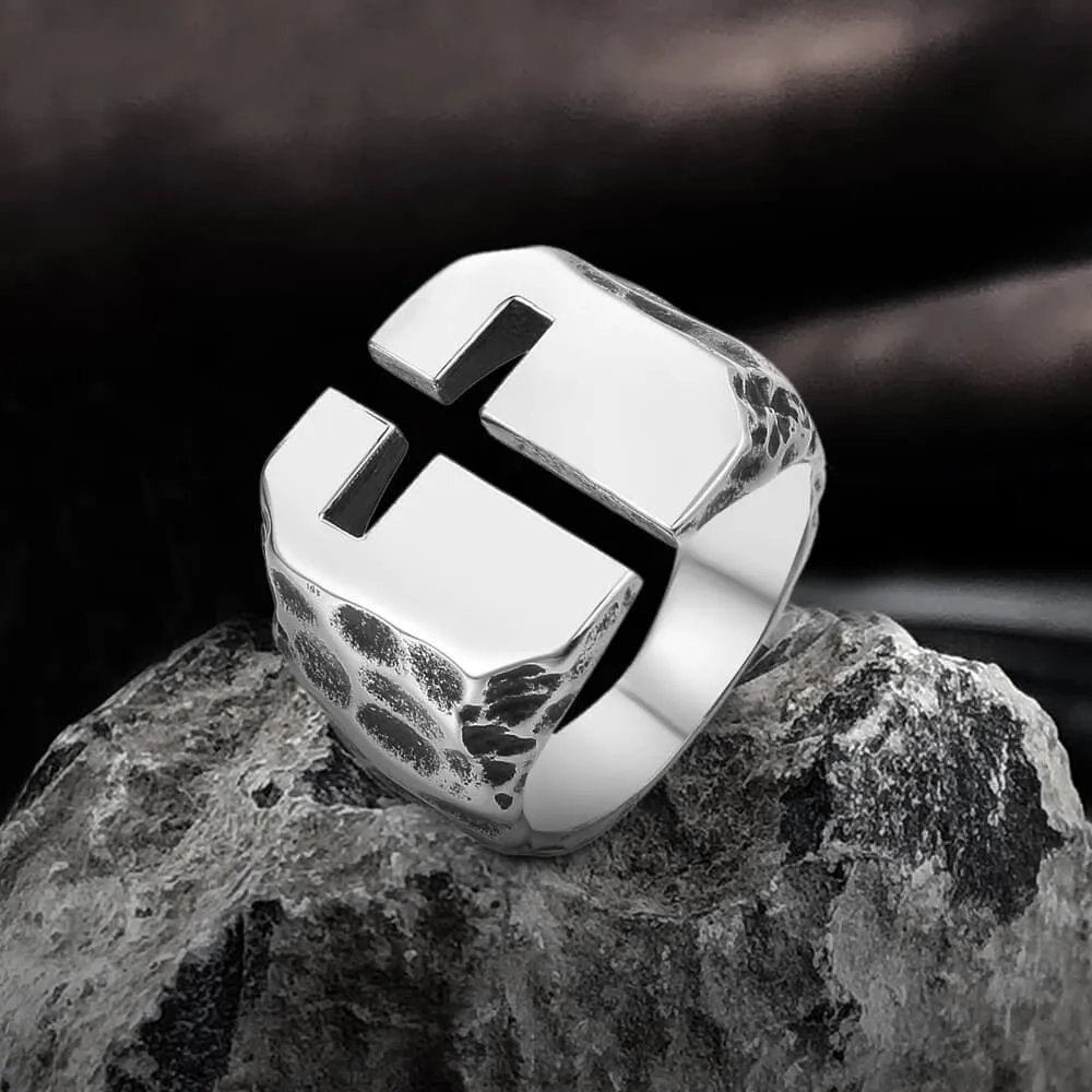 Hollow Cross Stainless Steel Ring sold by GTHIC product image thumbnail 4