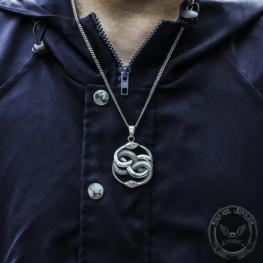 Double Ouroboros Snake Stainless Steel Animal Pendant sold by GTHIC product image thumbnail 3