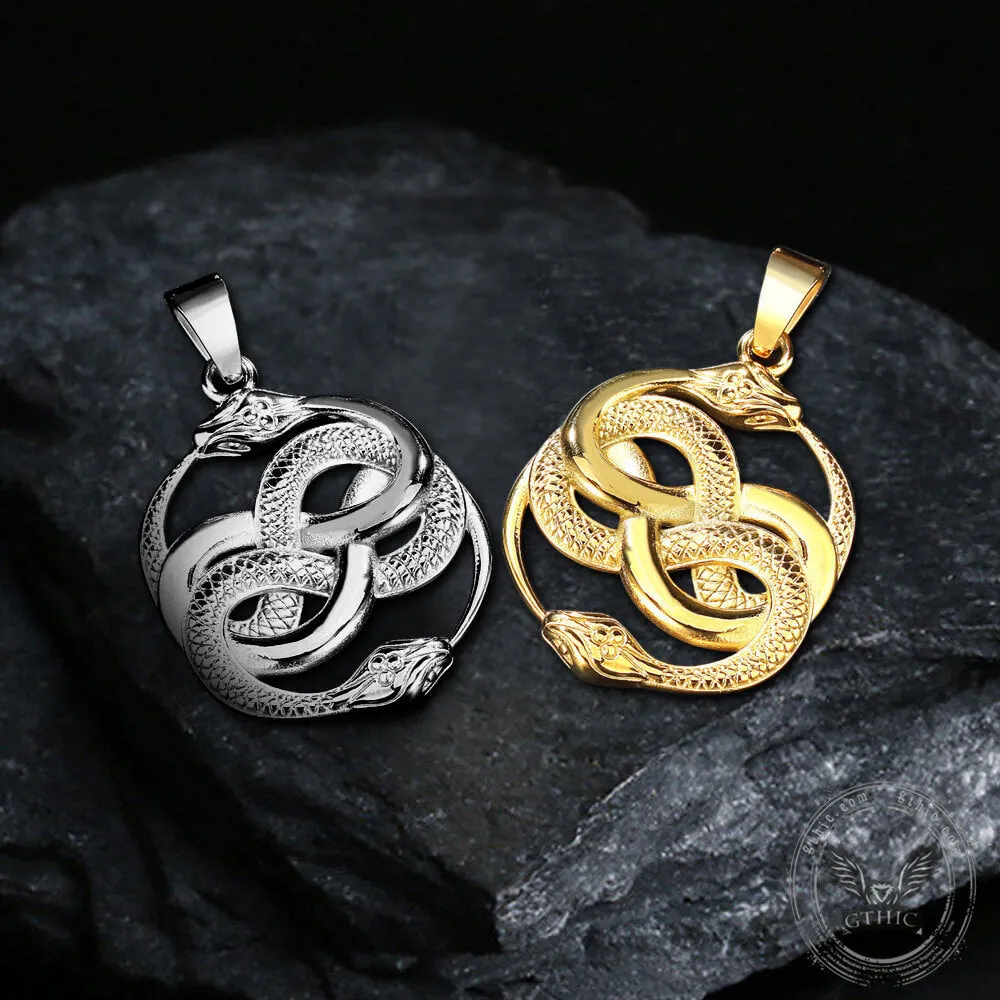 Double Ouroboros Snake Stainless Steel Animal Pendant sold by GTHIC product image thumbnail 5