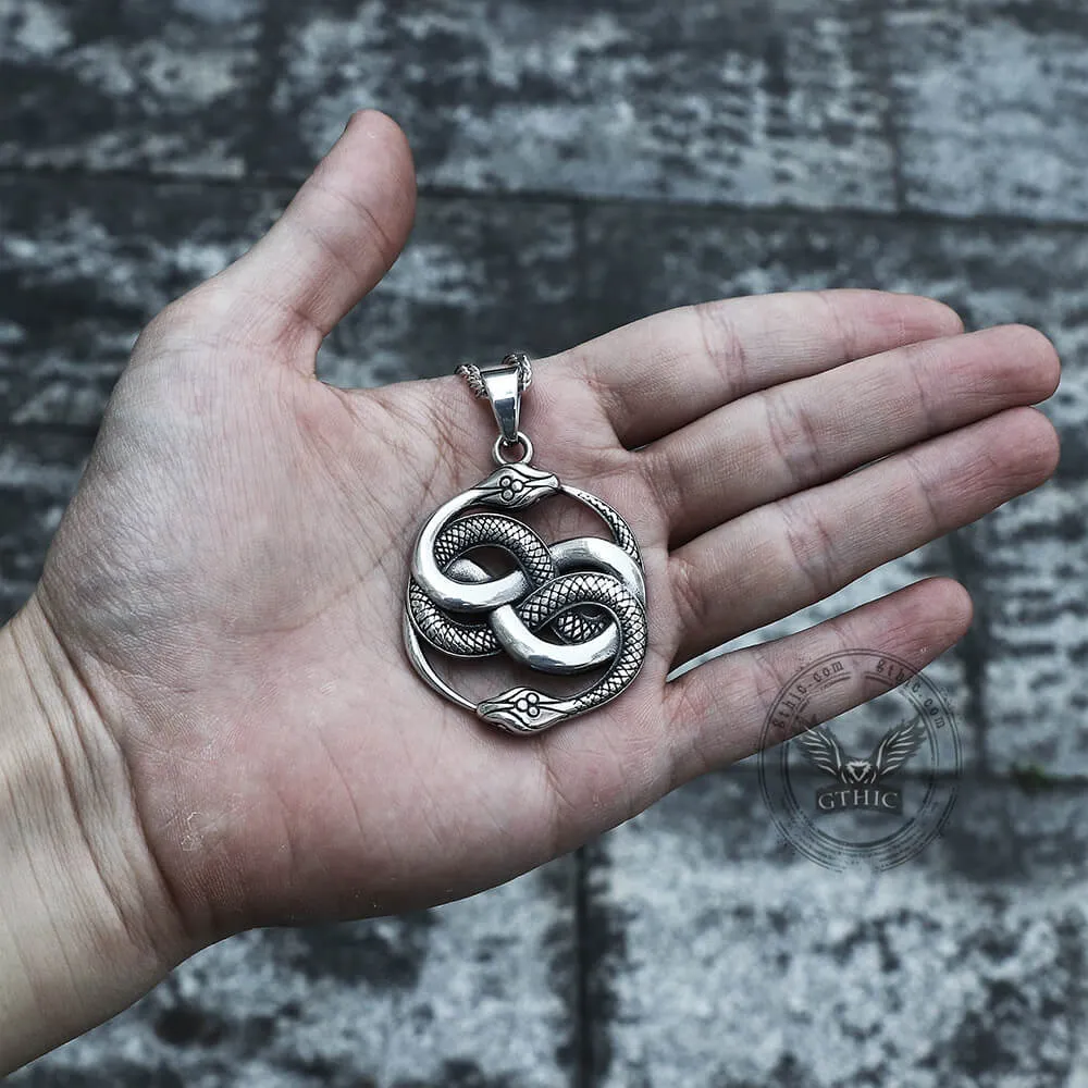 Double Ouroboros Snake Stainless Steel Animal Pendant sold by GTHIC product image thumbnail 4