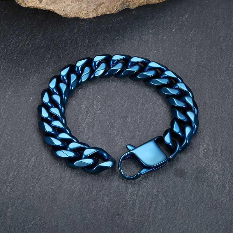 Solid Color Cuban Link Chain Stainless Steel Bracelet sold by GTHIC product image thumbnail 4