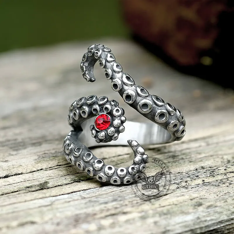 Octopus Arms Stainless Steel Gemstone Ring sold by GTHIC product image thumbnail 5