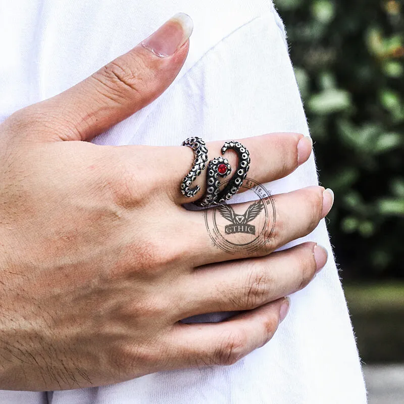 Octopus Arms Stainless Steel Gemstone Ring sold by GTHIC product image thumbnail 3