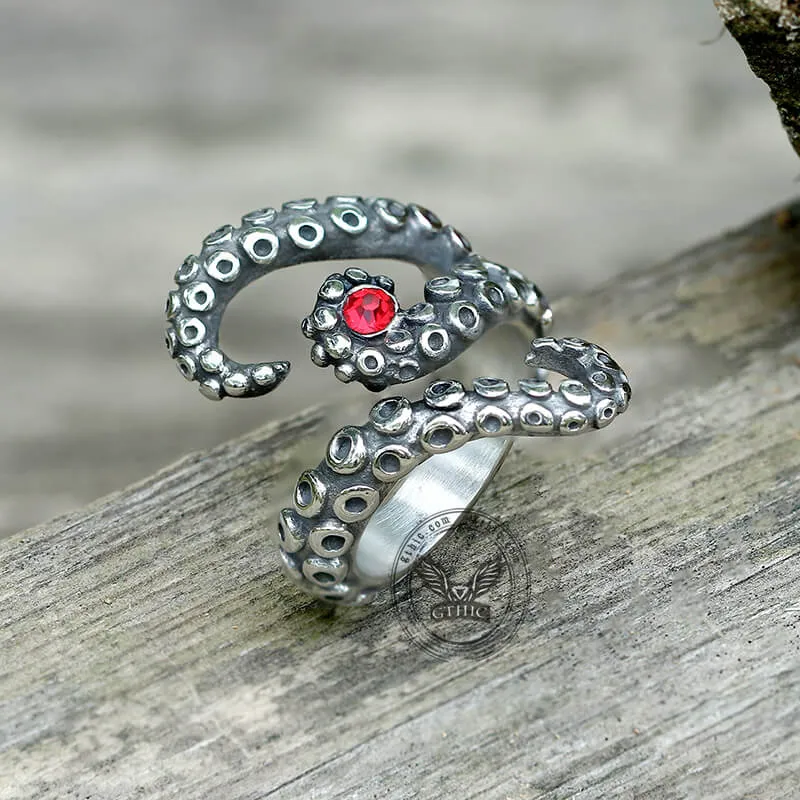 Octopus Arms Stainless Steel Gemstone Ring sold by GTHIC product image thumbnail 4
