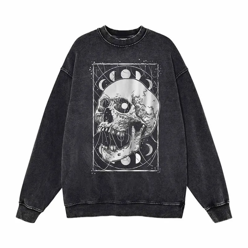 Vintage Washed Skull Head Print Sweatshirt T-shirt sold by GTHIC product image thumbnail 2