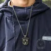 Three Senses Shield Pure Tin Skull Necklace sold by GTHIC