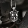 Three Senses Shield Pure Tin Skull Necklace sold by GTHIC