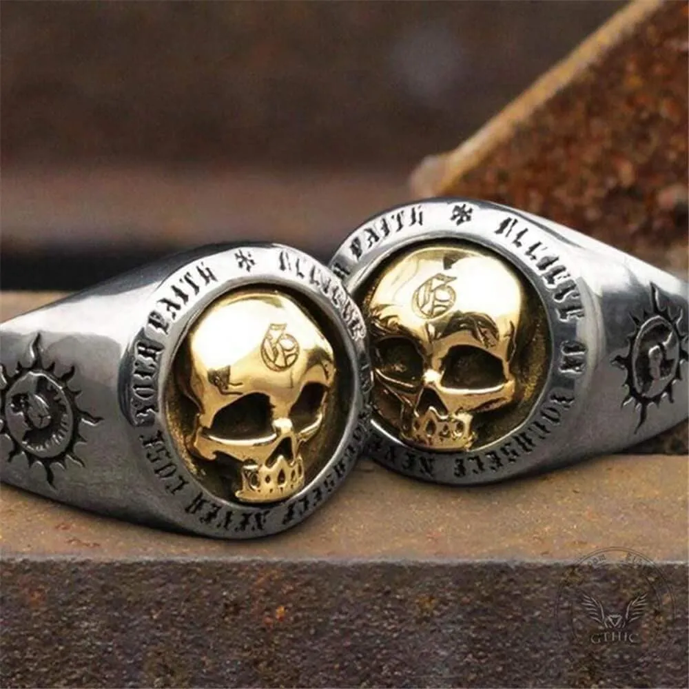 Rock Symbol Stainless Steel Skull Ring sold by GTHIC product image thumbnail 4