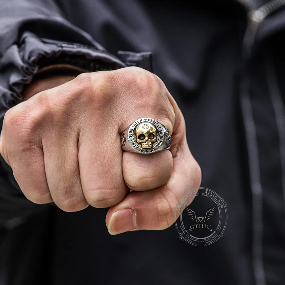 Rock Symbol Stainless Steel Skull Ring sold by GTHIC product image thumbnail 2