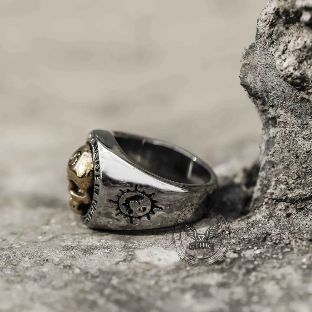 Rock Symbol Stainless Steel Skull Ring sold by GTHIC product image thumbnail 5