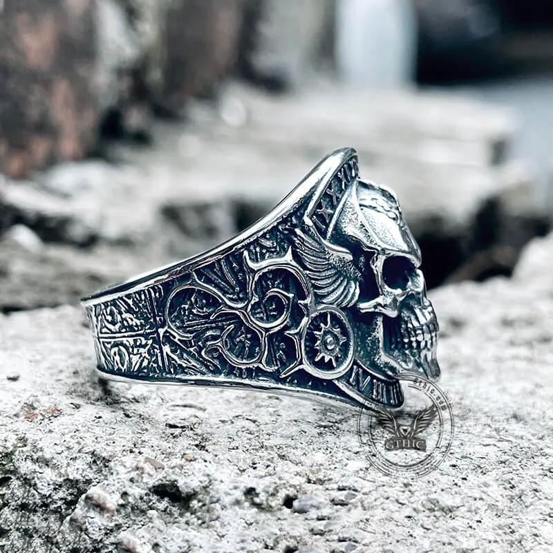 Winged Skull Stainless Steel Biker Ring sold by GTHIC product image thumbnail 4
