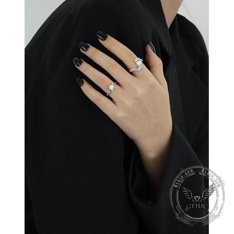 Irregular Surface Opal Inlay Sterling Silver Open Ring sold by GTHIC product image thumbnail 2