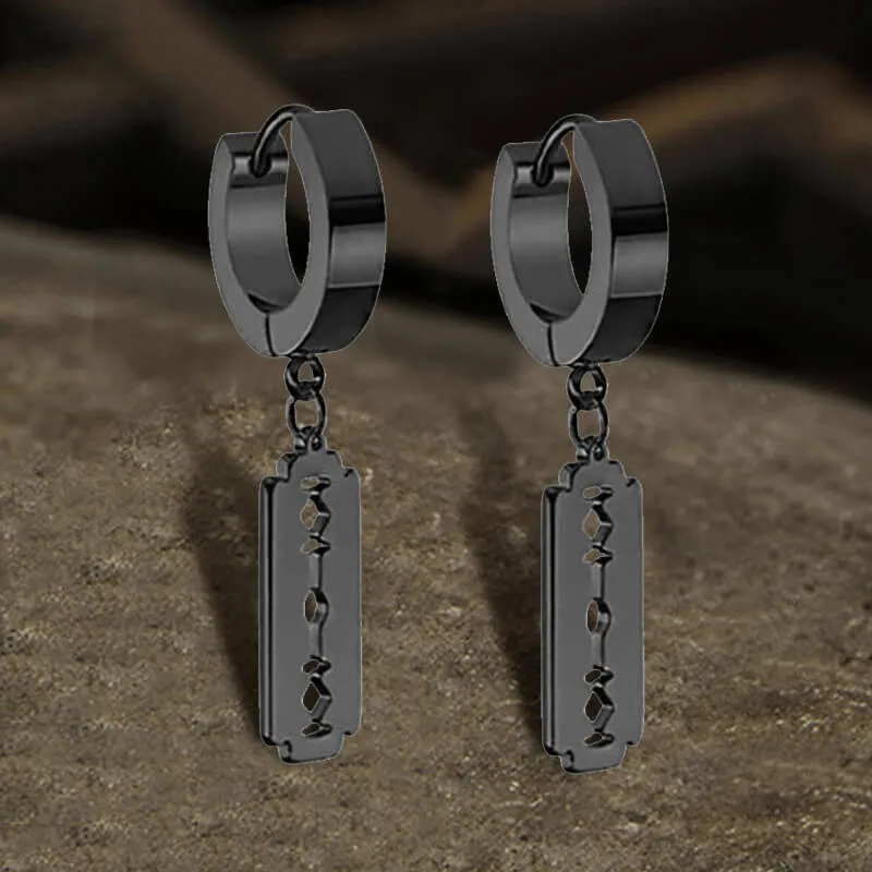 Punk Razor Blade Stainless Steel Hoop Earring sold by GTHIC product image thumbnail 4