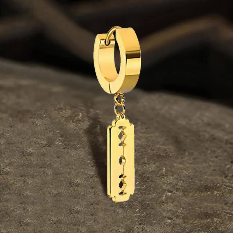 Punk Razor Blade Stainless Steel Hoop Earring sold by GTHIC product image thumbnail 5