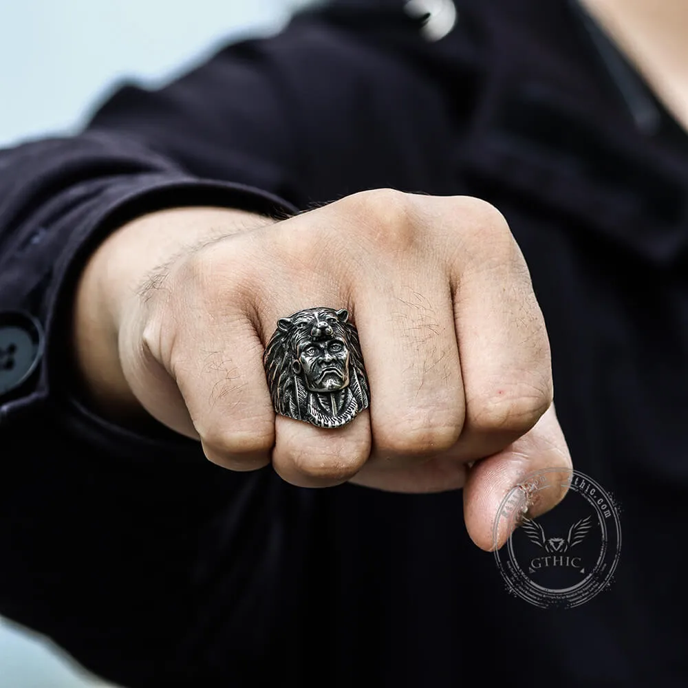 Indian Chief Stainless Steel Tribal Ring sold by GTHIC product image thumbnail 2