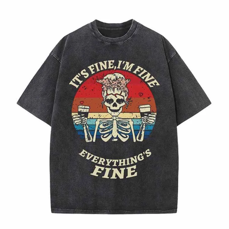 Everything Is Fine Skull T-shirt sold by GTHIC