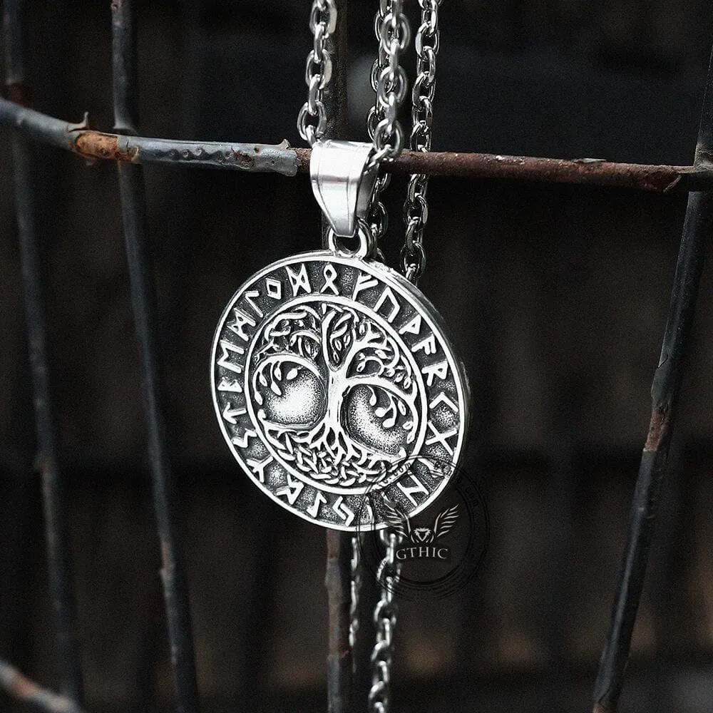 Tree of Life Runes Stainless Steel Viking Pendant sold by GTHIC product image thumbnail 3