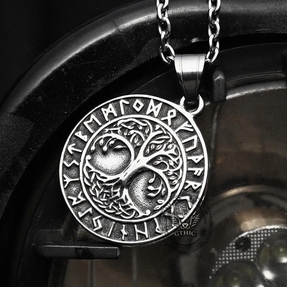Tree of Life Runes Stainless Steel Viking Pendant sold by GTHIC product image thumbnail 2