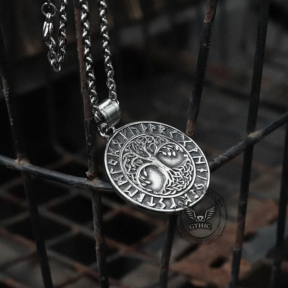 Tree of Life Runes Stainless Steel Viking Pendant sold by GTHIC product image thumbnail 4