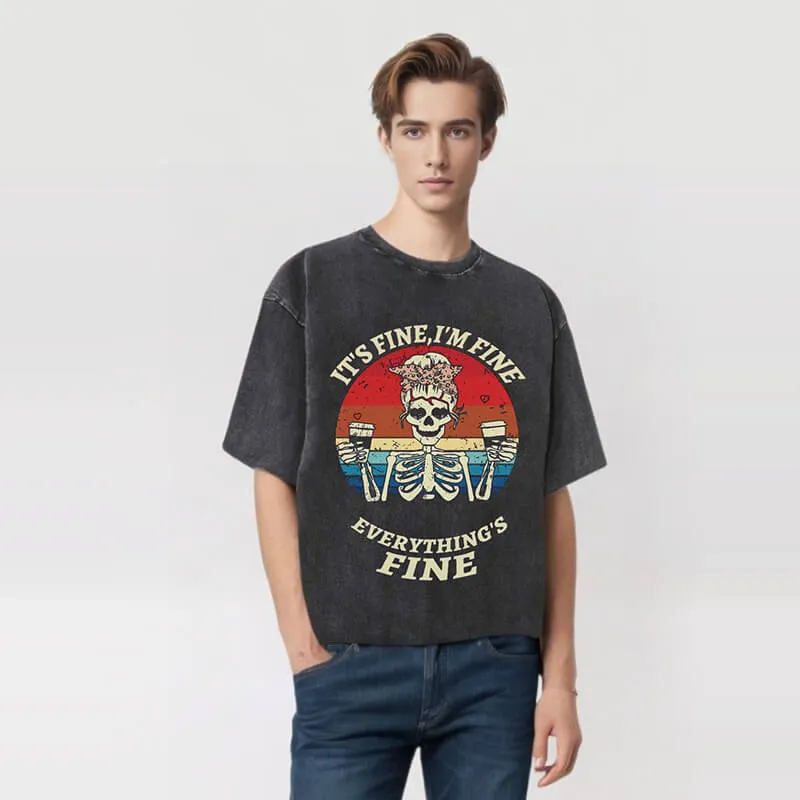 Everything Is Fine Skull T-shirt sold by GTHIC product image thumbnail 2
