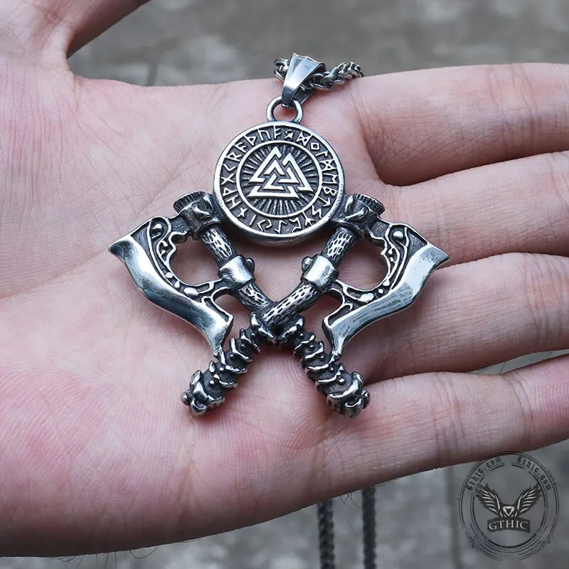 Valknut Battle Axe Stainless Steel Viking Pendant sold by GTHIC product image thumbnail 4