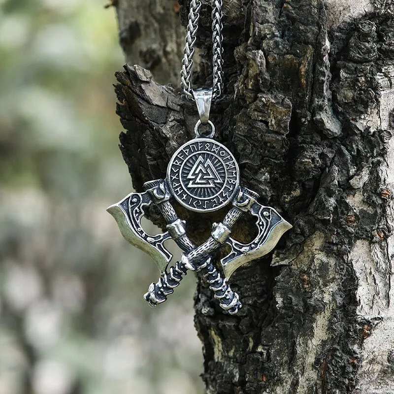 Valknut Battle Axe Stainless Steel Viking Pendant sold by GTHIC product image thumbnail 3