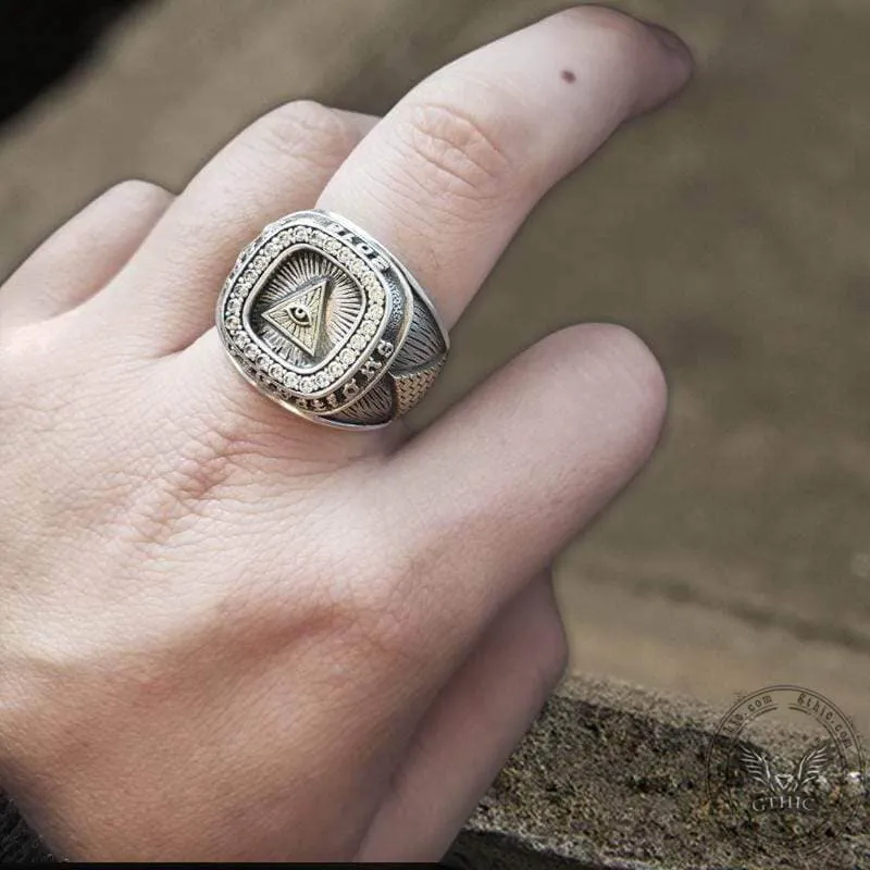 Eye of Providence Sterling Silver Masonic Ring sold by GTHIC product image thumbnail 2