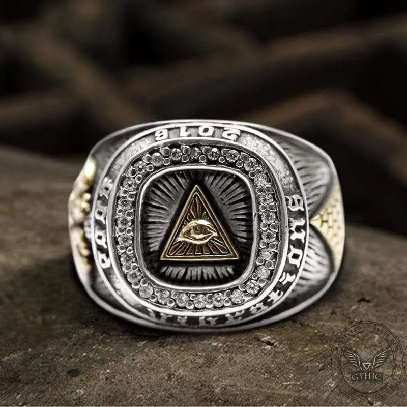 Eye of Providence Sterling Silver Masonic Ring sold by GTHIC