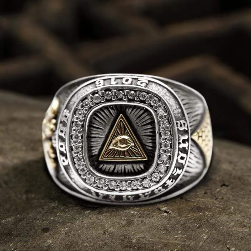 Eye of Providence Sterling Silver Masonic Ring sold by GTHIC product image thumbnail 5