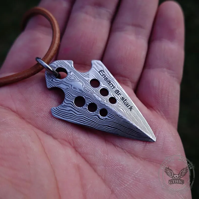 Spearhead Damascus Steel Viking Pendant sold by GTHIC