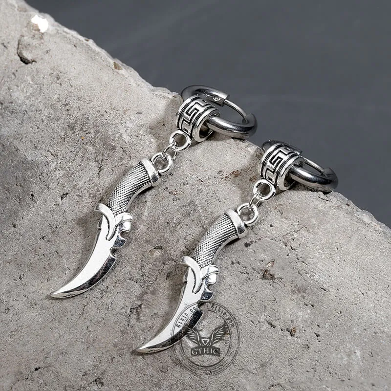 Vintage Dagger-Shaped Stainless Steel Earrings sold by GTHIC product image thumbnail 4